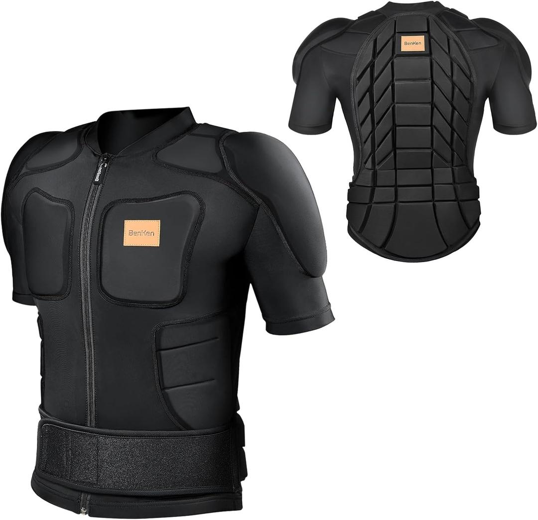BenKen Men's Women's Professional Anti-Collision Sports Shirts, Protection of The Back, Motorcycle Protective Jacket for Skateboarding Skating, Snowboarding Cycling (X-Large)