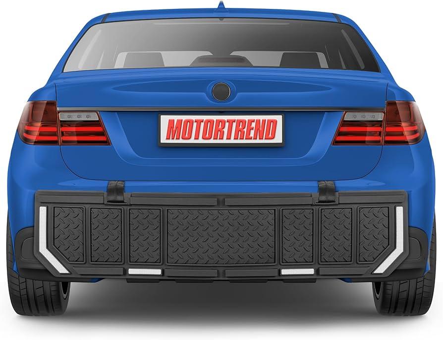 Motor Trend Bumper Guard for Cars - Heavy-Duty Rear Car Bumper Protector for Parked Vehicles, High Intensity Reflector for Nighttime Visibility, Easy to Install for Cars and Small SUV's