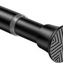 Tension Rod 24-48Inch Black Curtain Rods for Windows Spring Adjustable Curtain Rod no Drilling Tension Curtain Rods for Window,Doorway,Closets