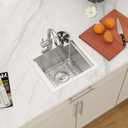 Dcolora 15"x15" Drop In Stainless Steel Bar Sink with Faucet & Cup Washer