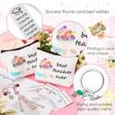 LEIFIDE 24 Pcs Teacher Appreciation Gifts Set, Thank You Gifts for Women Teachers, Teacher Cosmetic Bag with Blessing Card Bracelet Bookmarks Keychain for Appreciation Week Graduation