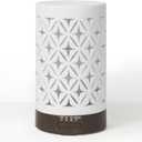Earnest Living Essential Oil Diffuser for Home White Ceramic 100ml Aromatherapy Diffuser with 4 Timers 7 Night Lights and Auto Off Function (no Beep!) for Essential Oils Version 2 (Ceramic Hollow 100 Ml)