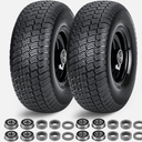 RIHYTAC 11x4.00-5 Flat Free Lawn Mower Tires and Wheel,Zero Turn Lawn Mower Replacement Tires,11x4-5 Solid Tractor Turf Tire with Rim,3.4" Centered Hub,3/4"&5/8"&1/2" bearing with Adapter Kit-Black