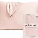 Kitsch Satin Pillowcase with Zipper for Hair & Skin, Softer Than Silk Pillow Cases Queen, Smooth Pillow Covers, Machine Washable, Wrinkle-Free, Cooling Satin Pillow Cases Standard Size 19"x26" (Blush)