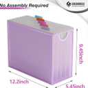 Letter-Size Hanging File Organizer (Purple, with 5 Grey Folders)