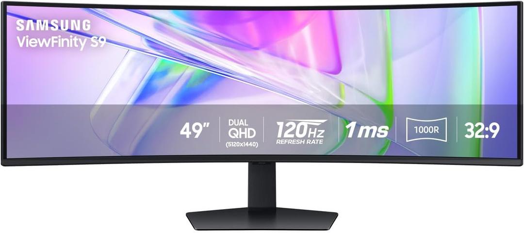 Samsung 49 Business Curved Ultrawide Dual QHD Computer Monitor, USB-C, DisplayPort, HDMI, 120Hz, VESA DisplayHDR 400, Built-in Speakers, Height Adjustable Stand, Eye Care, LS49C954UANXZA, 2024