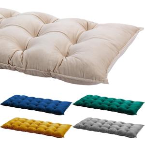 Bench Cushion for Indoor Furniture 40x20 in Velvet Thicken Indoor Window Seat Cushion, Soft Piano Sofa, Entryway Storage, Bay Window Tufted Patio Porch Swing Bench Pad Memory Foam(Ivory)