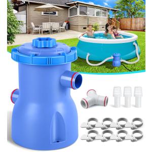 DeeprClean 300GPH Pool Filter Pump for Small Above Ground Pools, Promoted Water Circulation & Filtration, Fits Type-I Filter Cartridge,ETL Certified Small Pool Pump with GFCI for Safe Protection -Blue
