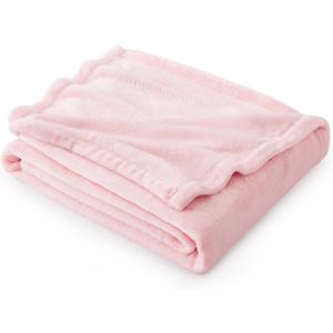 Bedsure Gentle Soft Pink Fleece Throw Blanket for Couch - 300GSM Cozy Soft Blankets for Women, Cute Small Fleece Throws for Girls, Pink Home Decor Gifts, 50x60 Inches