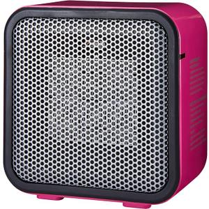 Amazon Basics Ceramic Space Heater, Mini Heater for Office Desk, Portable Tent Heater for Camping (Indoor Use), 500 W, With Tip-Over Protection, Lightweight (1.4 LBS), Pink, 5.9 x 3.2 x 6 inches