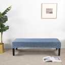 SearchI Dining Bench Cover, Stretch Washable Long Bench Seat Covers, Rectangle Dining Table Bench Slipover for Dining Room, Living Room, Kitchen(Hexagon Jacquard Blue)