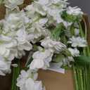 Uznaeoi White Delphinium Artificial Flowers,6PCS Silk Larkspur Flowers Bulk 42.5 in Long Stem Fake Hyacinth Flowers for Tall Vase Table Centerpiece Wedding Home Decoration(White)