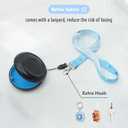 Retainer Holder with Mirror & Lanyard, Compact Night Guard Case with Vent Holes, Partial Denture Container for Purse, Portable Aligner Box Compatible with Invisalign (Black Purple)