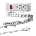 Briidea Drawer Outlet Kit with Dual 15 Amp AC Outlets & On/Off Switch, Essential Storage Solution for Bathroom, Bedroom, and Kitchen (White)