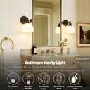 Black Wall Sconce Vintage Bathroom Sconce Light with Frosted Milk Glass Farmhouse Bathroom Vanity Light for Living Room Bedroom Hallway Stairway E26 Hardwire Indoor