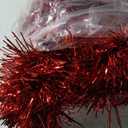 2 Pcs Shiny Red Tinsel Garland - 65.6 FT Metallic Twisted Hanging Christmas Decorations for Xmas Tree, Home, Party, Indoor/Outdoor Decor
