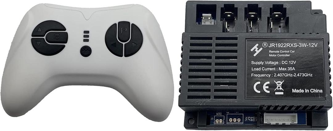 JR1922RXS-3W-12V 2.4G Remote Control and Receiver, for Kids Ride On Toys, 12V Control Box Motherboard Accessories Ride On Car Replacement Parts