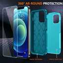 4 x SPIDERCASE Designed for iPhone 12 Case/iPhone 12 Pro Case, [10 FT Military Grade Drop Protection] [with 2 pcs Tempered Glass Screen Protector] Cell Phone Home Button Stickers,Blue