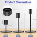 Sieral Candle Holders Bulk Taper Candlesticks Holders Set Modern Decorative Metal Candelabras for Wedding Anniversary Home Dinning Table Centerpiece Xmas Party Decor(Matte Black,15 Pcs)