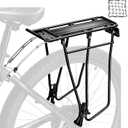 Rear Bike Rack with Extra Long Shelf's Arms, Universal Bike Cargo Rack, Bicycle Pannier Rack with Reflector and Cargo Net, Touring Carrier Rack fit 26-29 and 700c,BCR03