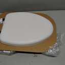 Mayfair Padded Toilet Seat, Cushioned Soft Vinyl over Wood Core Seat, Secure Hinges, Easy Clean, Made in USA, Elongated, White