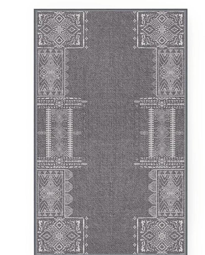 NICETOWN Washable Large Area Rug for Living Room- 6x9 Modern Boho Non-Slip Bedroom Grey Geometry Area Rug Entrance Mat Carpet for Bedroom Living Room Laundry Bathroom Office, Grey