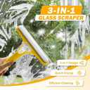 BrightSwipe Glass Cleaner, 3 in 1 Window Squeegee Cleaner with Spray Bottle and Scrubber  Multi-Function Glass Cleaning Tool for Shower, Car, Mirrors, Tile, and Home Windows (Yellow)