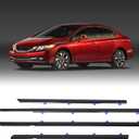 ZONFANT 4 Pcs Car Outer Door Window Moulding Trim Weatherstrip Seal Belt Compatible with Honda Vehicle 2012-2015 Civic, Replace#72450-TR0-A01 72410-TR0-A01 72950-TR0-A01 72910-TR0-A01