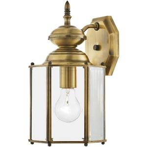 Livex Lighting 2007-01 Outdoor Wall Lantern with Clear Beveled Glass Shades, Antique Brass