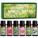 SALKING Spring Fragrance Oils Set, Premium Essential Oils Gift Set for Diffuser, Scented Oil for Soap & Candle Making - After Rain, Fresh Cut Grass, Sweet Pea, Rose Geranium, Cherry Blossom, Gardenia