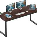 SHW 55-Inch Commercial-Grade Office Computer Desk, Cherry