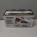 Mueller Pro-Series All-in-One, 12 Blade Mandoline Slicer for Kitchen, Food Chopper, Vegetable Slicer and Spiralizer, Cutter, Dicer, Grater, Kitchen Gadgets Sets with Container, White Sand/Gray