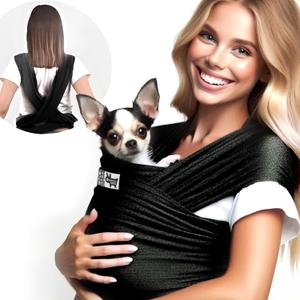 Race&Herd Cat Sling Carrier, Dog Sling Carrier 0-15 Lbs Lbs, Dog Slings for Small Dogs, Pet Sling Carrier for Small Dogs, Carrier Sling, Puppy Sling Carrier for Small Dogs 0-15 Lbs (Wrap) (Black)