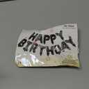 Black Happy Birthday Balloon Banner Set -16 Inch Foil Letters Balloons, Reusable Birthday Decorations and Party Supplies, Suitable for Men and Women's Birthday DecorationsParty Backdrop