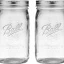Ball Wide Mouth 32-Ounces Quart Mason Jars with Lids and Bands, Set of 2