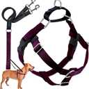 2 Hounds Design Freedom No Pull Dog Harness, Adjustable Harness and Leash Set, Easy Walking & Comfortable Control, Fits Small, Medium & Large Dogs, Solid Colors, Made in USA, 1" XL, Burgundy