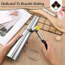 HappyAlley Ring Bracelet Sizer Measuring Tool Set, Includes Metal Ring Mandrel, Metal Bracelet Mandrel, Rubber Mallet Hammer, Stainless Steel Sizers for Measuring and Repairing Rings and Bracelets