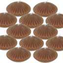 10 Hour Brown Floating Candles Large 3"Unscented Romantic Tealight Ribbed Candles for Cylinder Vases,Centerpieces at Wedding, Party,Holidays,Fall Decor,Set of 12