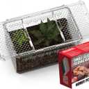 XIGETRAIL Transparent Portable Reptile Terrarium Habitat, Reptile Feeding Box for for Gecko, Tarantula, Scorpion, Spider, Hermit Crab,Frog (12" x 7.7" x 5.1" White)