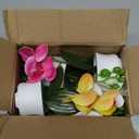 Varku 4 Pcs Artificial Orchids That Look Real with Pot, Small Silk Flowers for Home Decor Indoor, Faux Phalaenopsis Plants, Mini Potted Desk Decor, Vibrant Colors, No Maintenance Needed