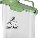 Bird Seed Storage Container Portable-3 Qt/2.8 L Clear Pet Food Container-with Measuring Cup/Lid,Airtight Wild Bird Seed Dispenser for Storing Sunflower Seed|Squirrel proof|BPA Free-Green