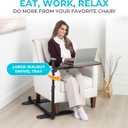 Stander Wonder Tray Plus, Adjustable Recliner Swivel TV Tray with Standing Handle for Seniors & Elderly Adults, Walnut Laptop Desk for Couches & Chairs, Mobility Aid Sit and Stand Assist