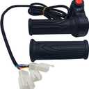 1 Pair E-Bike Full Twist Throttle Grips, 12V-72V Electric Bicycle Scooter Twist Handlebar with Three Speed and Reverse for Motorbike Motorcycle E-Bike Scooter (3+3+2 Pins)