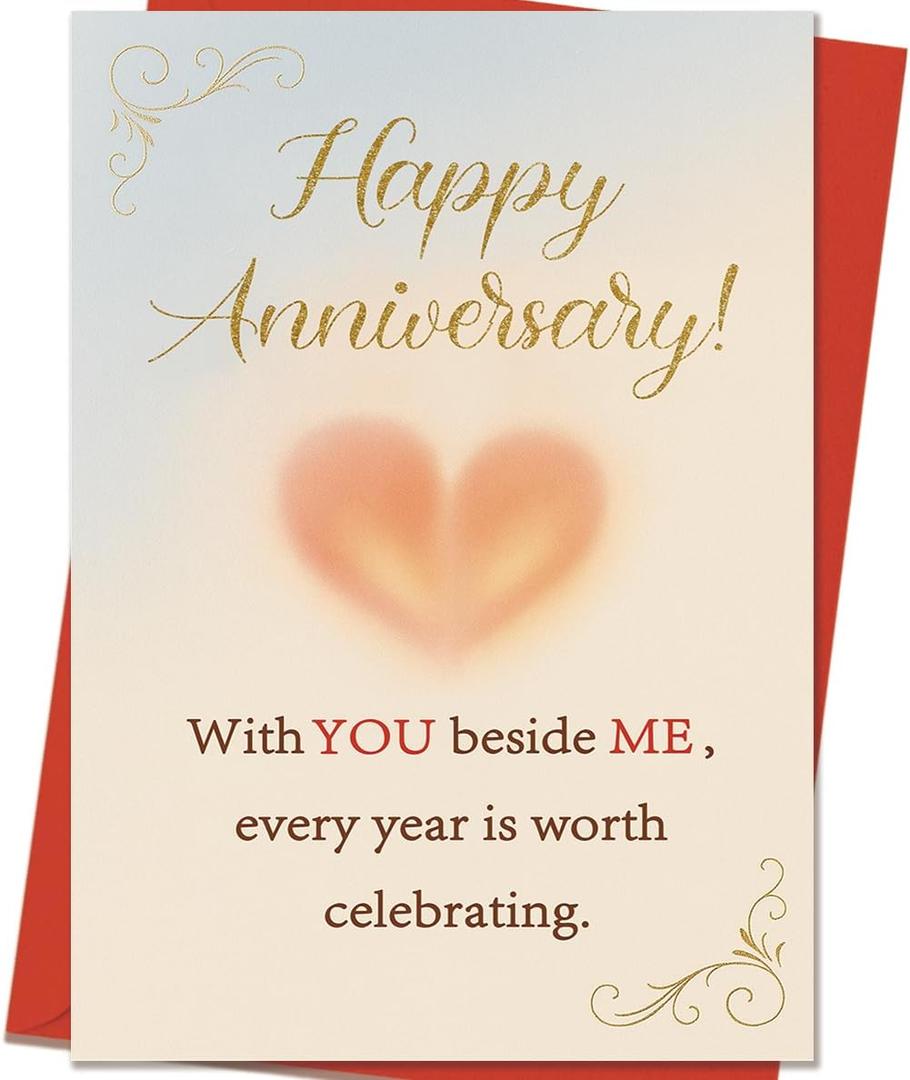 Anniversary Card | Happy Anniversary Decorations Gifts for Husband Wife Couple Women Men Him Her