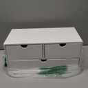 Bamboo Desk Organizer with Drawers Desktop Storage Drawers for Bills Office Supplies Kitchen Utensils Organizing Tool for Home Classroom Organization No Assembly (White)