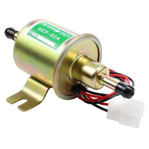Electric Fuel Pump 12V Universal Low Pressure 12 Volt Transfer Inline Fuel Pump for Lawn Mower Carburetor Gas Diesel Engine 2.5-4psi HEP-02A