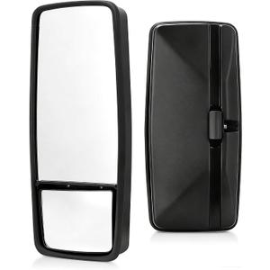 YITAMOTOR Left Driver Side Mirror Door Mirror Compatible With 2008-2023 ISUZU NPR NPR-HD NQR NRR Chevy GMC W3500 W4500 W5500 Truck 4HK1 4JJ1 Manual Control Rear Vide Side Mirror Black, 19.69'' x 9.06''