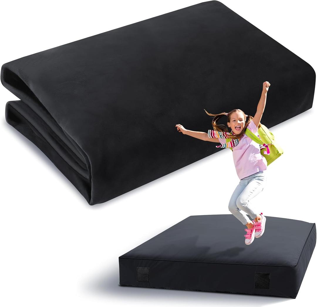 5' x 5' or 3' x 4' Cover Replacement for Crash Pad, Sensory Crash Pads Cover for Kids and Adult, Durable and Safe, Machine-Washable, Pads Sheet Only (Dark Gray)