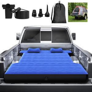 Camping Pickup Truck Bed Air Mattress Thicken Sleeping Pad for 5.5-5.8Ft Full-Size Short Truck Beds Outdoor Camping Car Travel(Navy Blue)