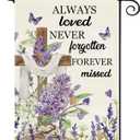 Baccessor Spring Summer Lavender Floral Cross Garden Flag 12.5 x 18 Inch Double Sided Burlap Purple Lavender Flower Memorial Easter Small Yard Flag Summer Holiday Seasonal Outdoor Outside Decoration